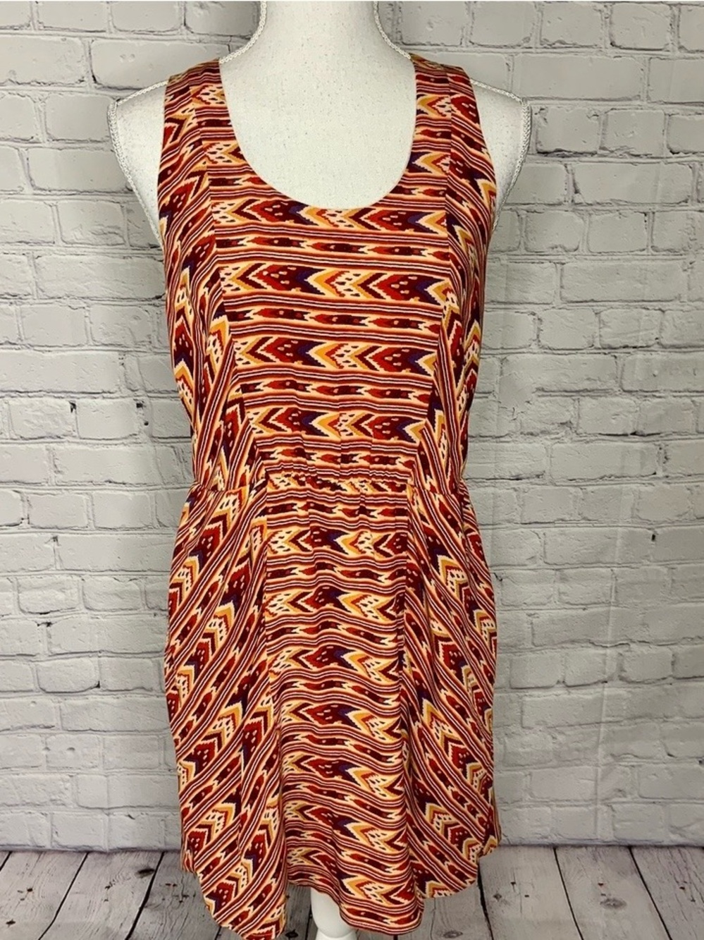 JAMISON Silk Tribal Dress Medium